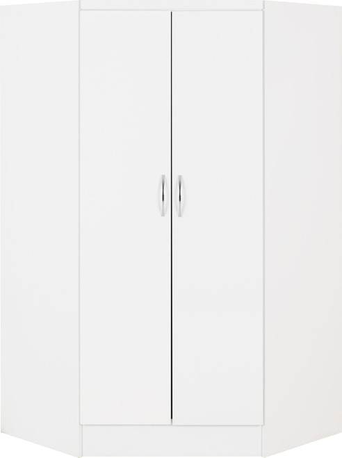 Nevada 2 Door Corner Wardrobe White Gloss