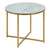 Alisma Round Side Table with White Marble Effect Glass Top & Gold Legs