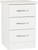 Nevada 3 Drawer Bedside White Gloss