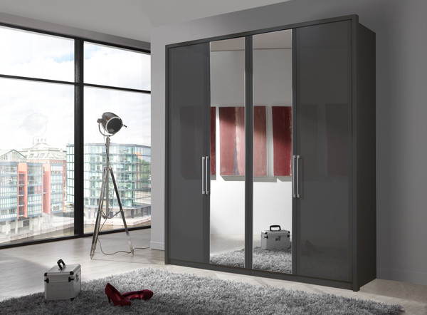 Berlin Fixed Door Wardrobe with Wooden and Mirror Doors by WEIMANN