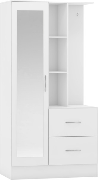 Mirrored Open Shelf Wardrobe