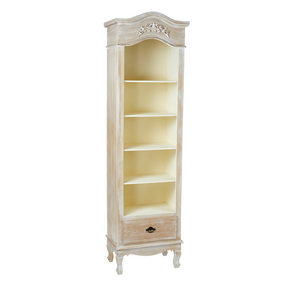 Provence Display Bookcase With 1 Draw Weathered Oak