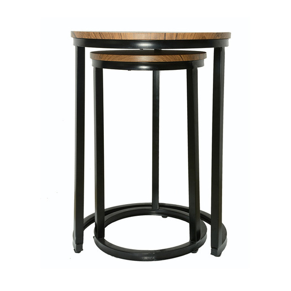 Java Nest of Tables Black Frame-Distressed Tops