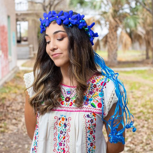 Royal Blue Flower Crown | Fiesta Party Supplies display picture 3