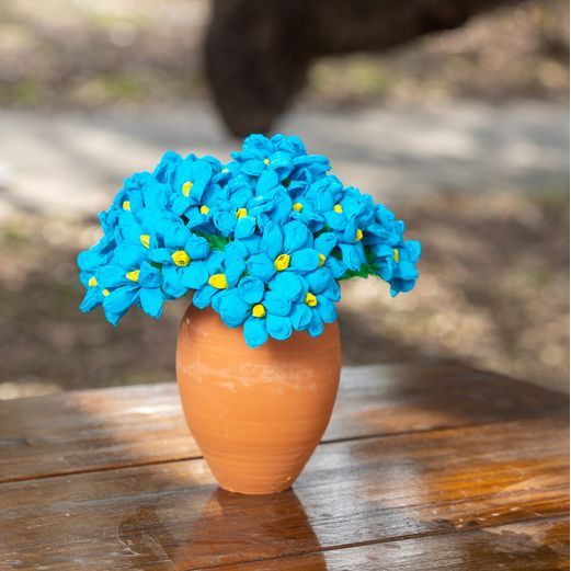 ブリケットダヴダ　デザートプレート(フラワーTurquoise) Turquoise Terecitas Flowers | Fiesta Party Supplies