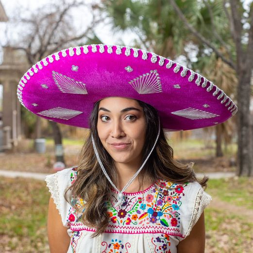 Hot Pink and Silver Mariachi Sombrero | Fiesta Party Supplies display picture 1