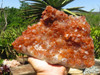 Natural Tangerine Hematoid Quartz Plate from Zambia