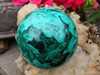 Polished Solid Malachite Sphere from Congo - 91 mm
