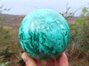 Polished Solid Malachite Sphere from Congo - 91 mm