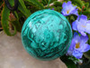 Polished Solid Malachite Sphere from Congo - 91 mm