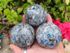 Polished Conglomerate Kyanite Spheres from Zimbabwe