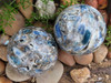 Polished Conglomerate Kyanite Spheres from Zimbabwe