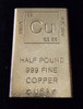 Half Pound Solid Fine Copper Bar - Elemental Collection