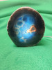 Polished Face Blue Agate Cut Geode Lamp