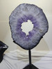 Amethyst Crystal Ring  on Iron Stand - Polished - 23" Tall - Can Rotate on stand