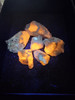 Hackmanite, feldspar, astrophyllite, etc; Tenebrescent UV reactive mineral specimen from Mont Saint-Hilaire, Quebec, Canada