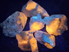 Hackmanite, feldspar, astrophyllite, etc; Tenebrescent UV reactive mineral specimen from Mont Saint-Hilaire, Quebec, Canada