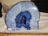Artist Grade Blue Agate Crystal Center Geode: Book End Style Cut #60