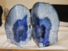 Artist Grade Blue Agate Crystal Center Geode: Book End Style Cut #60