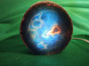 Blue Agate Cut and Polished Face Geode Lamp Blue Agate Cut and Polished Face Geode Lamp