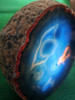 Blue Agate Cut and Polished Face Geode Lamp Blue Agate Cut and Polished Face Geode Lamp