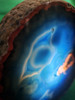 Blue Agate Cut and Polished Face Geode Lamp Blue Agate Cut and Polished Face Geode Lamp