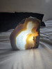 Natural Boulder Agate Cut and Polished Face Geode Lamp  Natural Boulder Agate Cut and Polished Face Geode Lamp