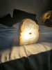 Natural Boulder Agate Geode Quartz Lamp - Cut and Polished Face