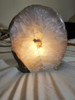Natural Quartz Boulder Agate Geode Lamp.  Cut and Polished Face