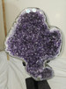Uruguayan Amethyst Crystal Cluster Slab On Stand -  Deep Purple Color - Over 16" Tall 