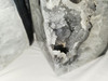 Artist Grade Natural Black and White Boulder Agate Geode with Crystal Center - Book End Style Cut