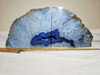 Artist Grade Wide Blue Boulder Agate Geode with Crystal Center - Book End Style Cut