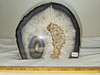 Artist Grade Natural Boulder Agate Geode with Crystal Center - Book End Style Cut