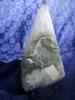 Elongated Hexagonal Agate Tower with druzy green center cave