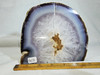 Artist Grade Natural Boulder Amethyst Agate Geode with Citrine Yellow Crystal Center - Book End Style Cut