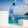 Agate Wind Chimes - Blue Agate Slabs with Bamboo style hanger