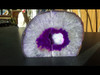 Beautiful Purple Twice Cut and Polished Agate Geode.  (Book End Style Cut) - Large