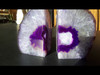 Beautiful Purple Twice Cut and Polished Agate Geode.  (Book End Style Cut) - Large