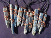 Blue Kyanite Crystal Point Copper Wire Wrapped Pendant - Tesla Wrap