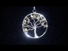 Smokey Quartz Tree of Life Pendant - Sterling Silver Plated 