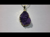 Amethyst Druze Cluster Gold Plated Pendant 