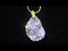 Amethyst Druze Cluster Gold Plated Pendant 