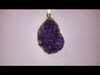 Amethyst Druze Cluster Gold Plated Pendant 