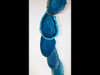 Agate Windchimes - Sun Catchers - Mobile  - Small - Teal  Colored Agate Slabs with Bamboo style hanger