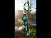 Agate Windchimes - Sun Catchers - Mobile  - Small - Teal  Colored Agate Slabs with Bamboo style hanger