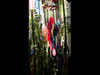 Agate Windchimes - Sun Catchers - Mobile  - Small - Pink  Colored Agate Slabs with Bamboo style hanger