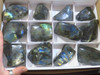 Polished One Sided Natural Labradorite Pieces  - Freeform - up to 1lb - Grab Bag