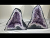 Pair of Amethyst Church Crystal Cathedral Geodes.  15" Tall! 