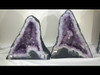 Pair of Amethyst Church Crystal Cathedral Geodes.  15" Tall! 