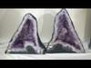 Pair of Amethyst Church Crystal Cathedral Geodes.  15" Tall! 